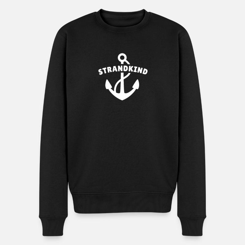 Strandkind - Männer Premium Bio Pullover - Schwarz