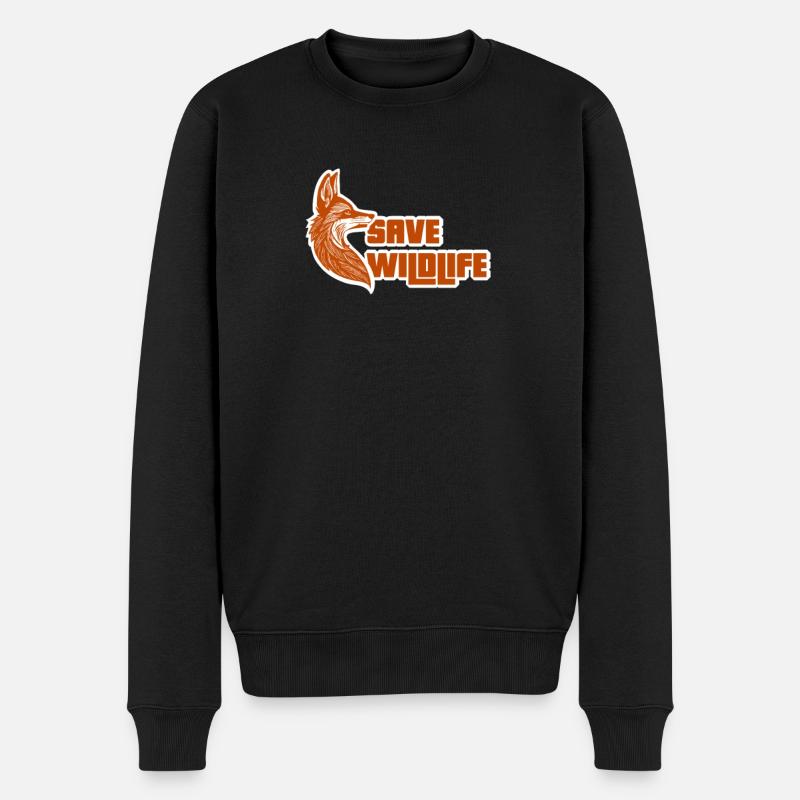 Save wildlife - Männer Premium Bio Pullover - Schwarz