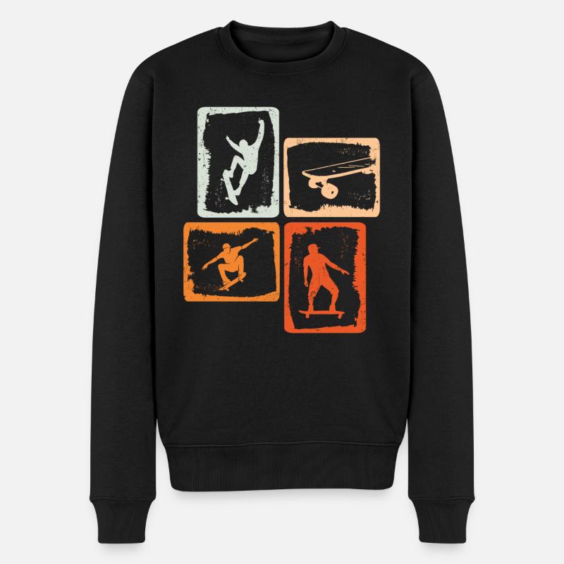 Skater Skateboard Skateboard Enfants Skateboarder - Pull Premium bio Homme - noir