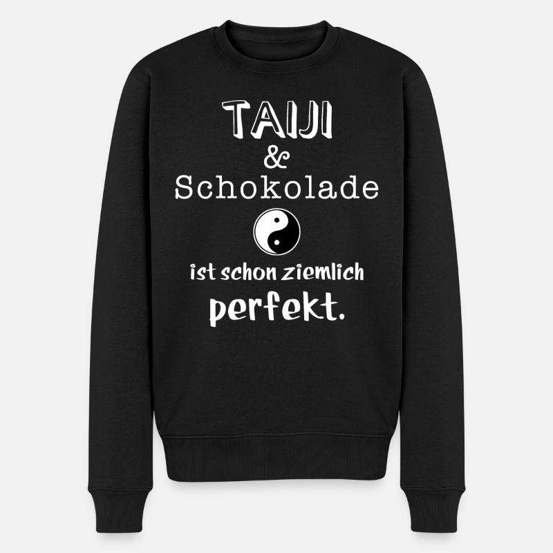 taiji und schokolade - Männer Premium Bio Pullover - Schwarz