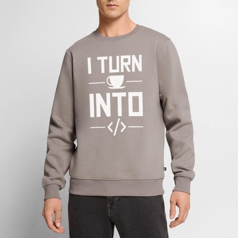 I Turn Coffee Into Code Codeur Humour Informatique Pull Premium bio Homme