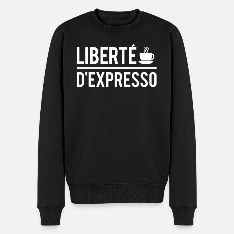 Liberté d'expresso cadeau original amateur café - Pull Premium bio Homme - noir
