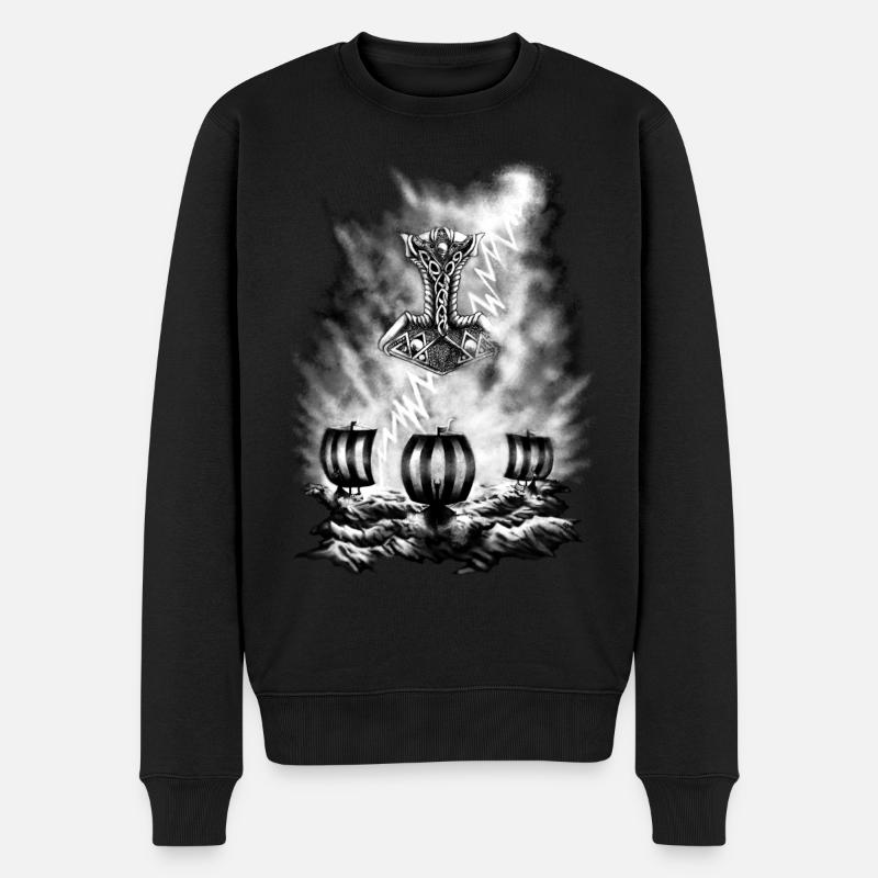 Wikinger - Männer Premium Bio Pullover - Schwarz