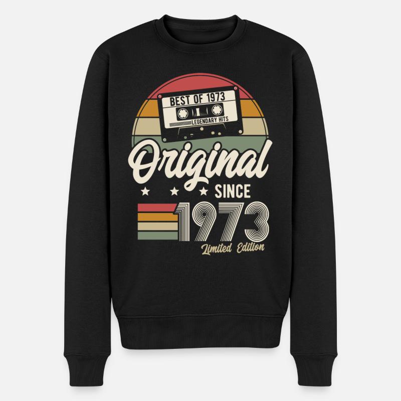 Original seit 1973 Vintage Retro Geburtstag - Männer Premium Bio Pullover - Schwarz