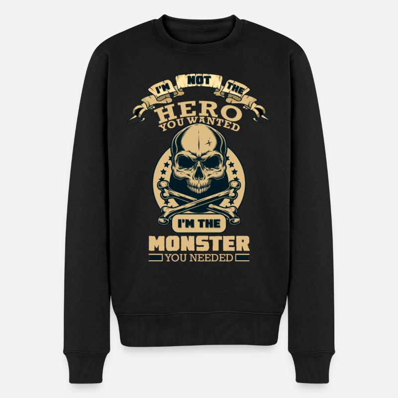 Crâne de monstre Skull - Pull Premium bio Homme - noir