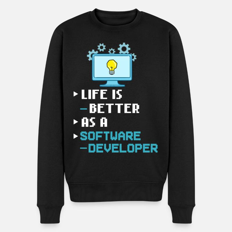 Software Entwicklung Softwareentwickler Entwickler - Männer Premium Bio Pullover - Schwarz