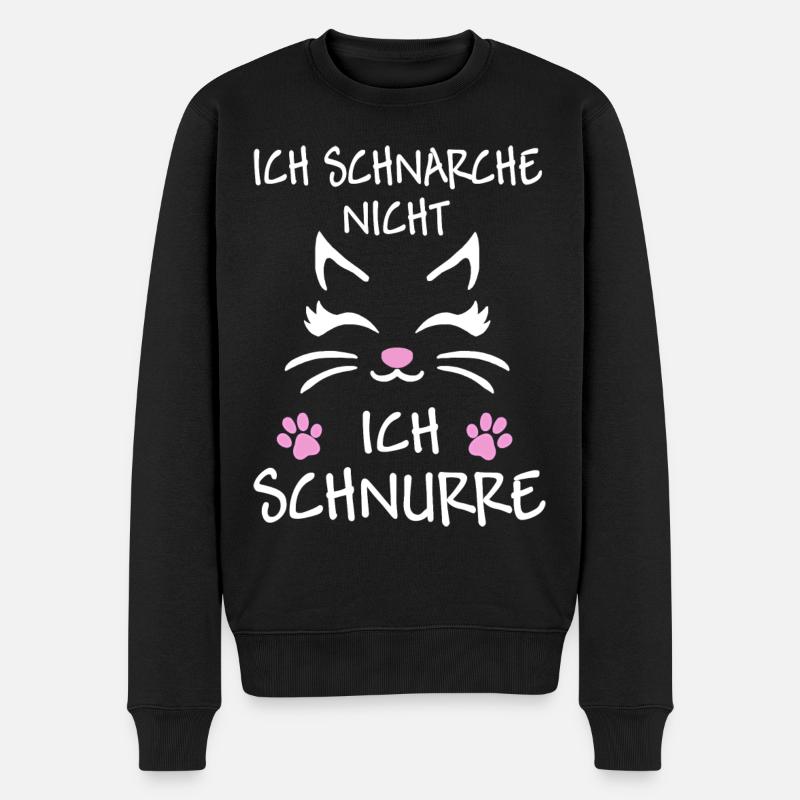 Ich schnarche nicht ich schnurre - lustige Katze - Männer Premium Bio Pullover - Schwarz