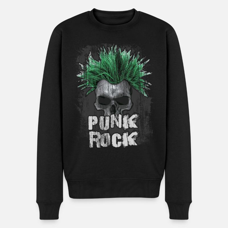 Punk rock - Pull Premium bio Homme - noir