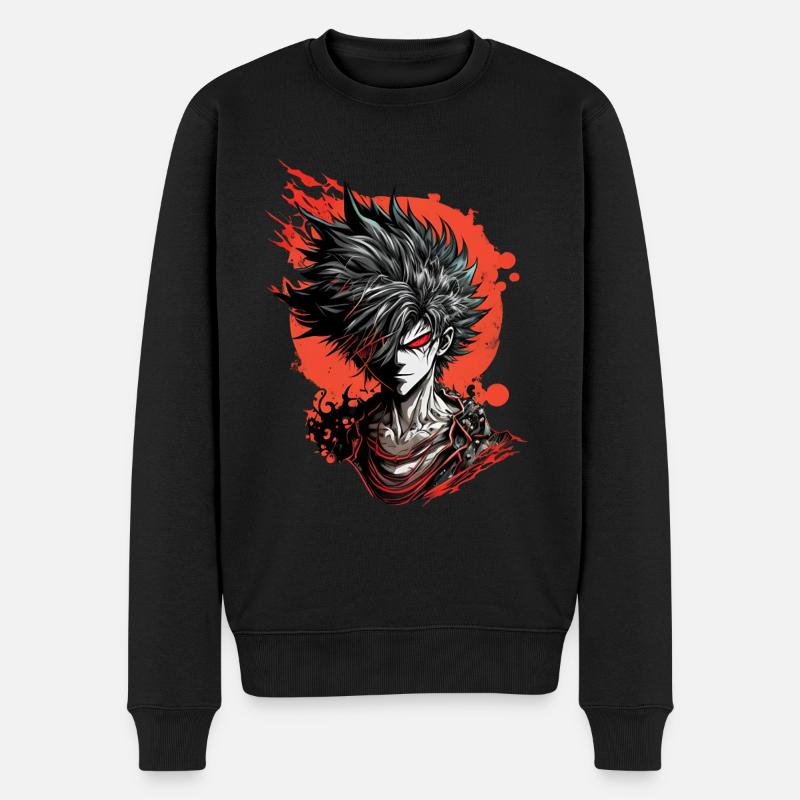 Anime Style - Männer Premium Bio Pullover - Schwarz