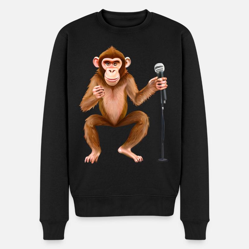 Singe chanteur - Pull Premium bio Homme - noir