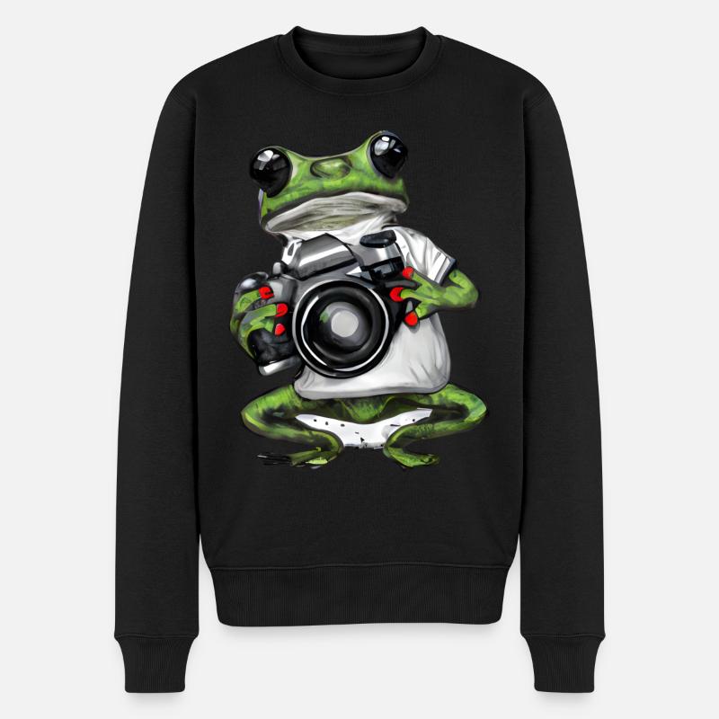 Grenouille avec caméra - Pull Premium bio Homme - noir
