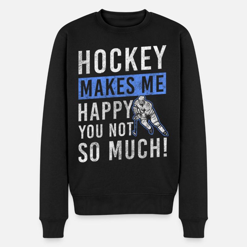Eishockey Puck Training Mannschaft - Männer Premium Bio Pullover - Schwarz