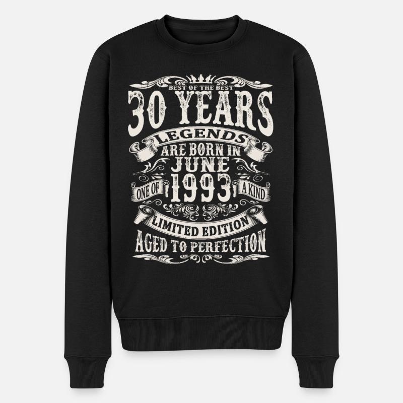Legende geboren im Juni 1993 - 30 Jahre alt - Männer Premium Bio Pullover - Schwarz