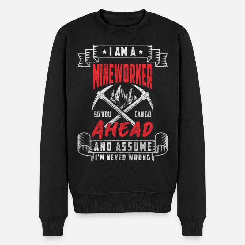 Bergarbeiter Mine Grubenarbeiter - Männer Premium Bio Pullover - Schwarz