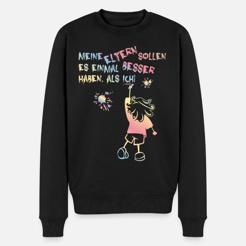 Kinder (Eltern-sollen-es-besser-haben-Edition) - Männer Premium Bio Pullover - Schwarz