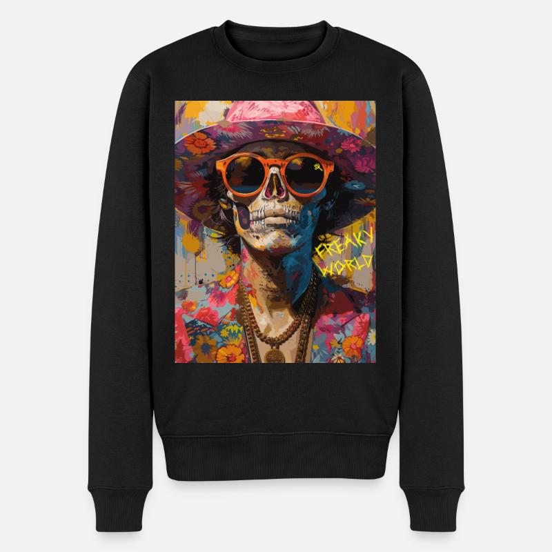 The Skull with Sunglasses - Skull, Totenkopf - Männer Premium Bio Pullover - Schwarz