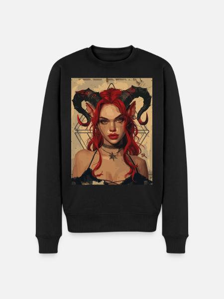 The Female Devil - Männer Premium Bio Pullover - Schwarz