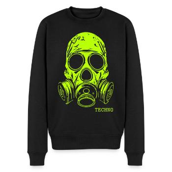 Techno Skull Mit Gasmaske - Männer Premium Bio Pullover - Schwarz - Vorne - Nico (187cm)