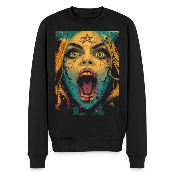 The Female Devil mit Pentagramm - Männer Premium Bio Pullover - Schwarz - Vorne - Nico (187cm)
