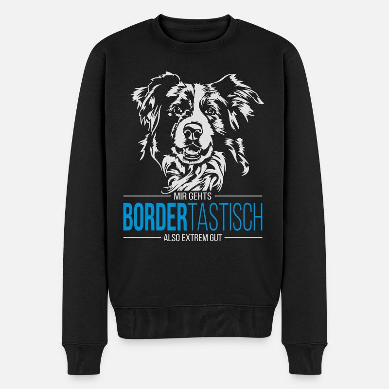 BORDERTASTISCH Border Collie Hundespruch Wilsigns - Männer Premium Bio Pullover - Schwarz