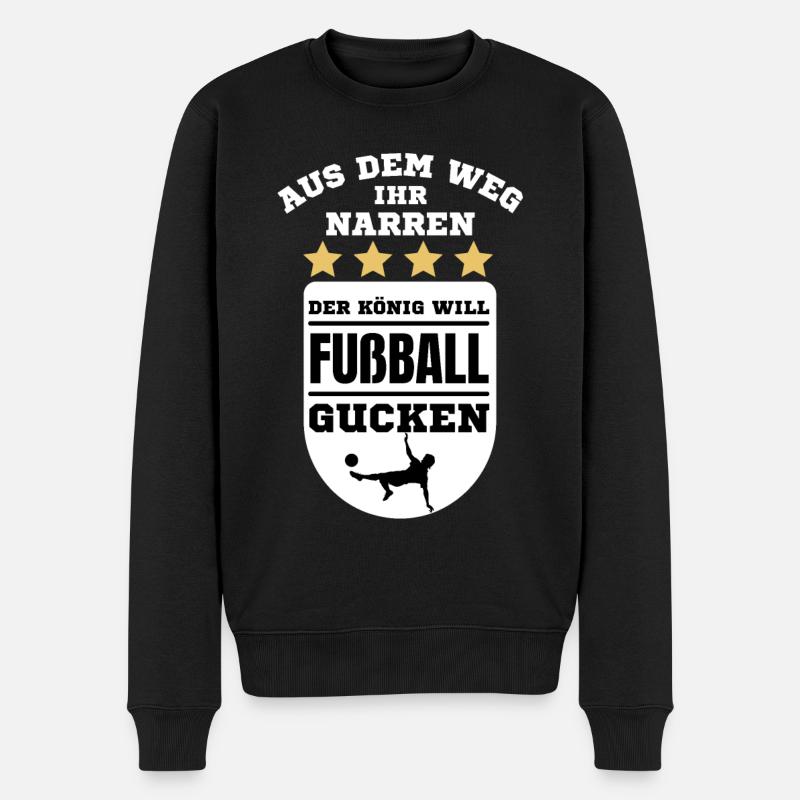 Fußball Fussball lustiger Spruch Deutschland - Männer Premium Bio Pullover - Schwarz