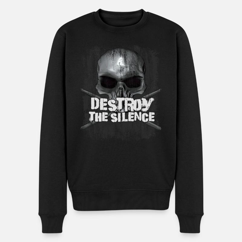 Détruisez le silence - Pull Premium bio Homme - noir