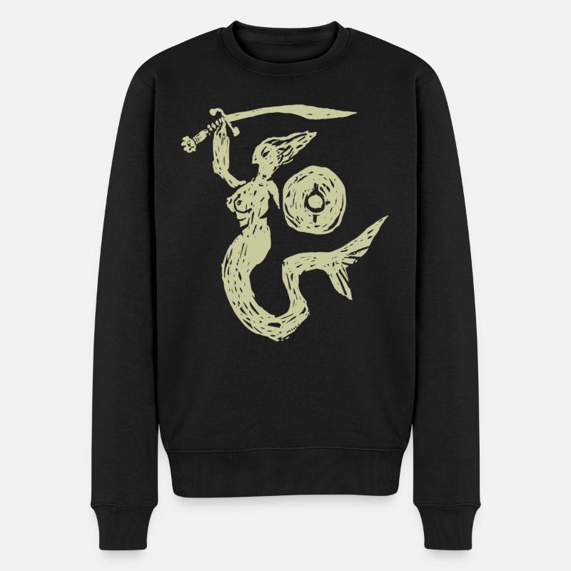 Seejungfrau - Männer Premium Bio Pullover - Schwarz
