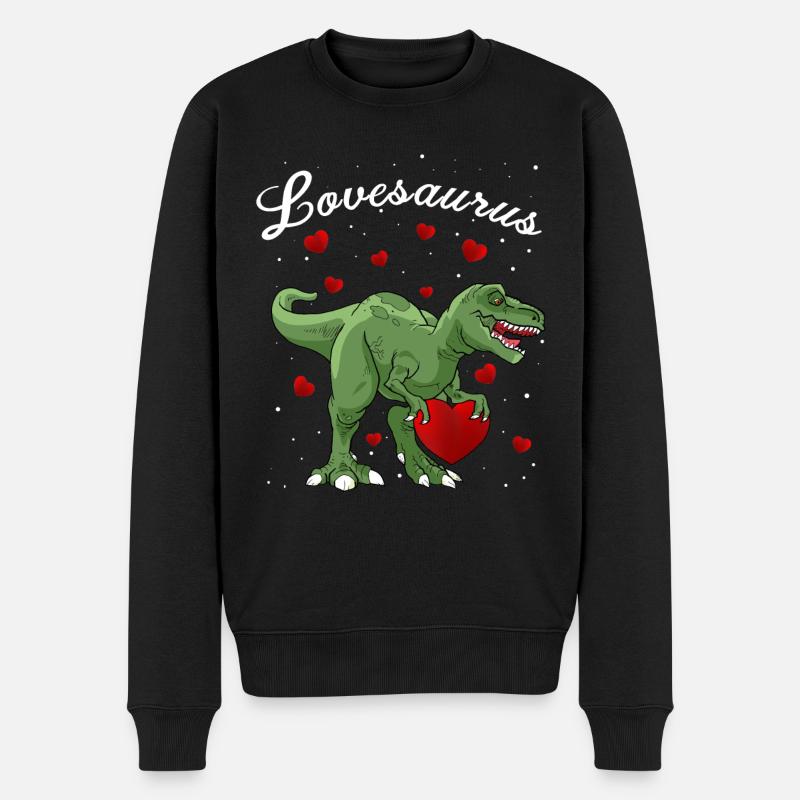 lovesaurus dinosaure saint valentin - Pull Premium bio Homme - noir