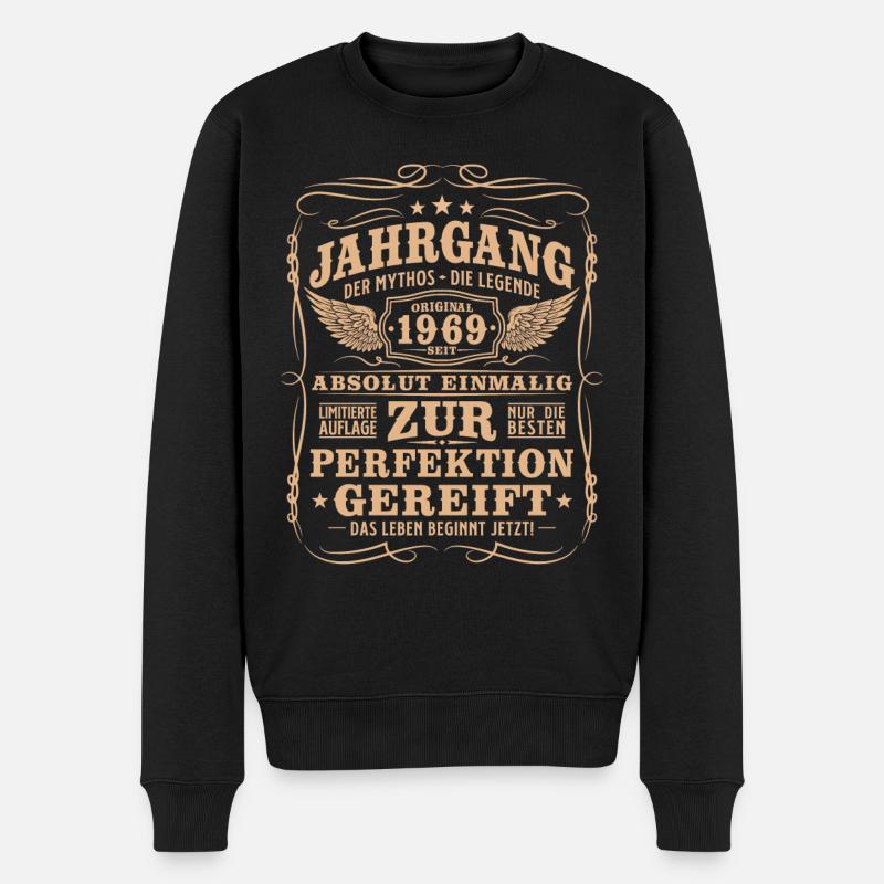 Jahrgang 1969 geboren Geburtstag Retro Geschenk - Männer Premium Bio Pullover - Schwarz