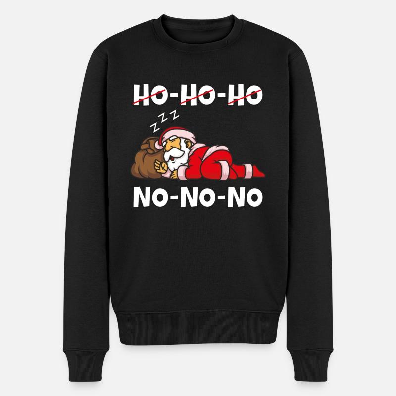 Fauler Weihnachtsmann - Männer Premium Bio Pullover - Schwarz