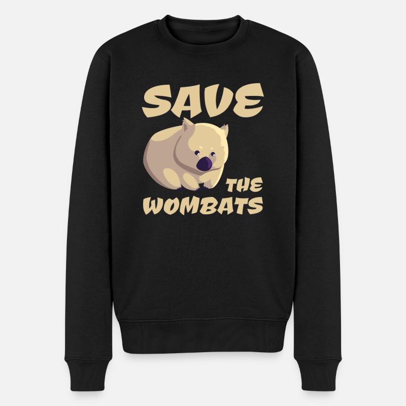Rettet die Wombats - Männer Premium Bio Pullover - Schwarz