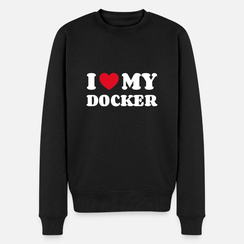 J’adore mon Docker - Pull Premium bio Homme - noir