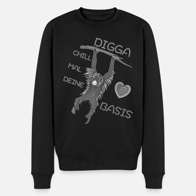 DIGGA CHILL MAL DEINE BASIS - Männer Premium Bio Pullover - Schwarz