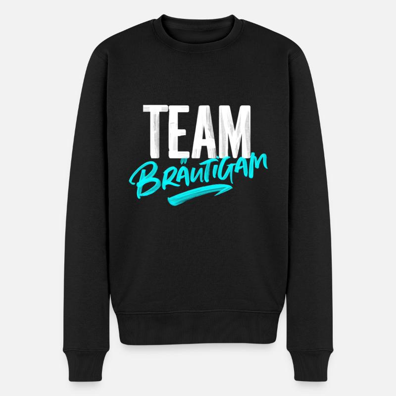 Team Bräutigam Junggesellenabschied JGA - Männer Premium Bio Pullover - Schwarz