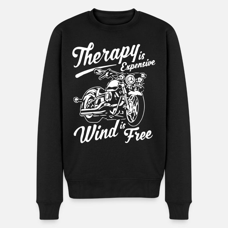 Funny Biker Motorcycle Rider - Männer Premium Bio Pullover - Schwarz