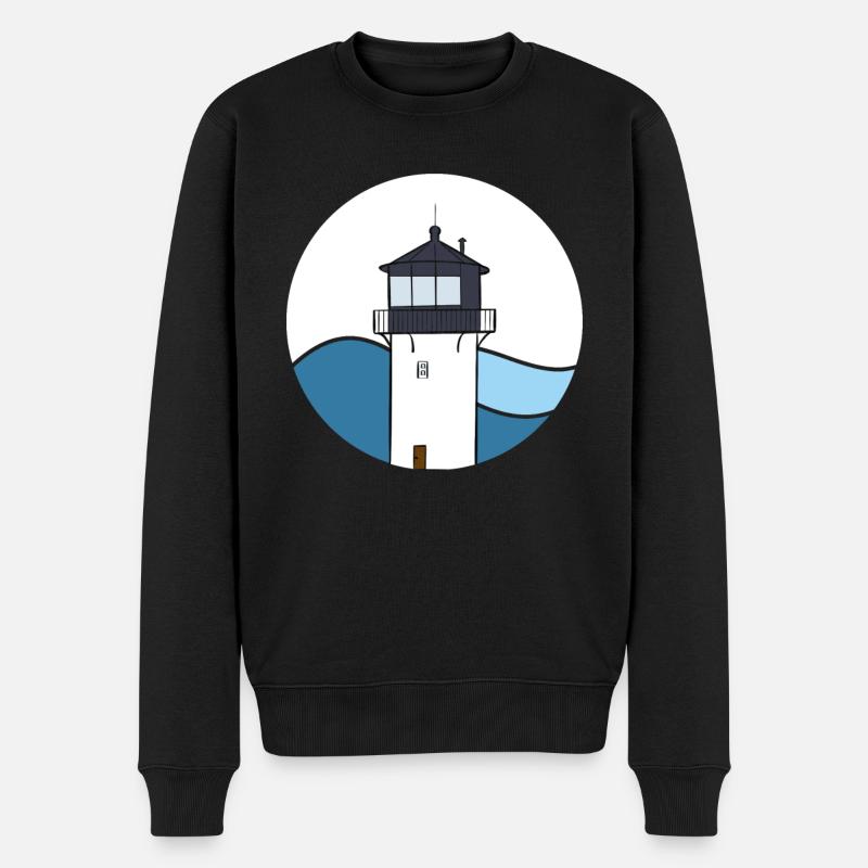Cuxhavener Leuchtturm - Männer Premium Bio Pullover - Schwarz