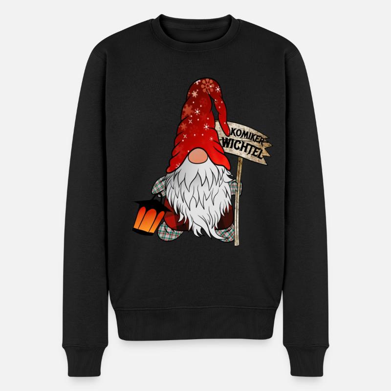 Komiker Wichtel - Männer Premium Bio Pullover - Schwarz