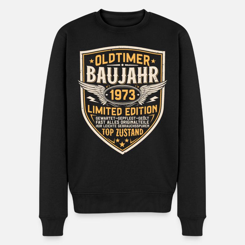 Oldtimer 1973 Baujahr Jahrgang Geburtstag Geschenk - Männer Premium Bio Pullover - Schwarz