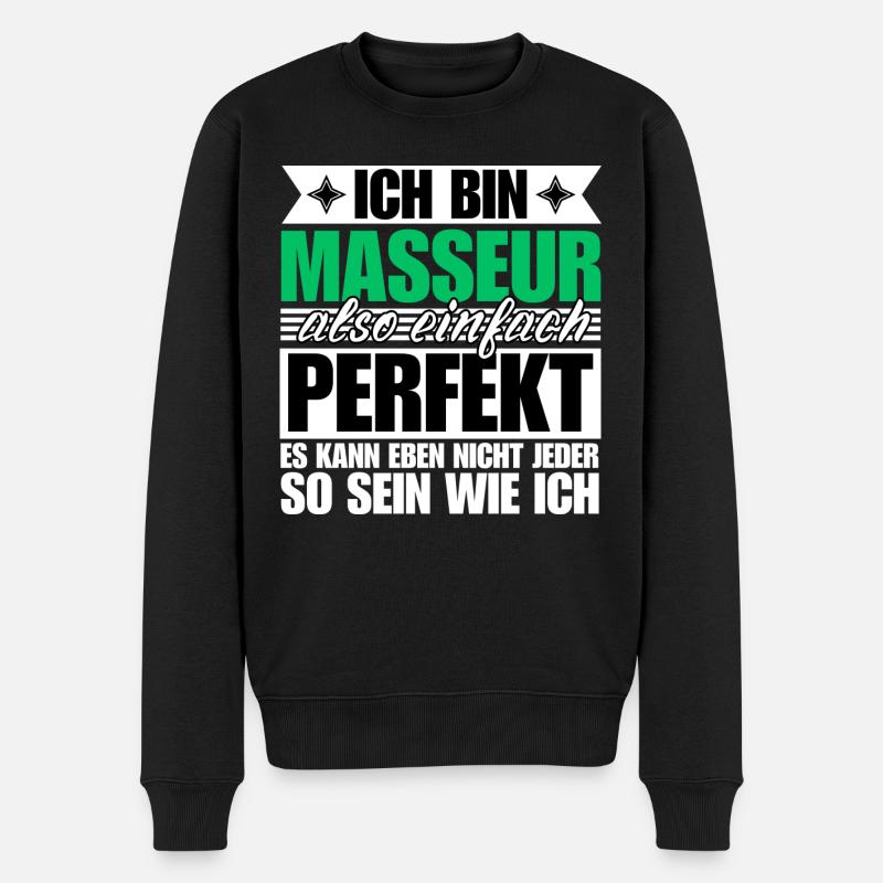 Perfekter Masseur - Männer Premium Bio Pullover - Schwarz