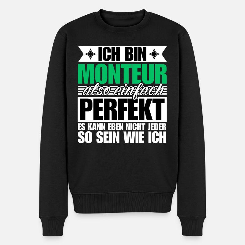 Perfekter Monteur - Männer Premium Bio Pullover - Schwarz