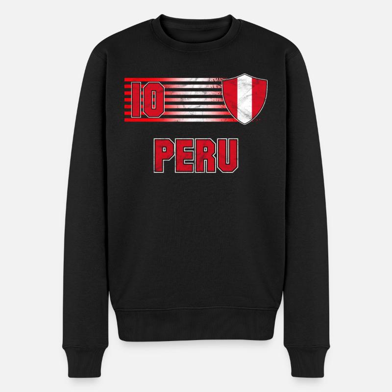 Peru - Männer Premium Bio Pullover - Schwarz