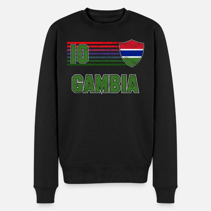 Gambia - Männer Premium Bio Pullover - Schwarz