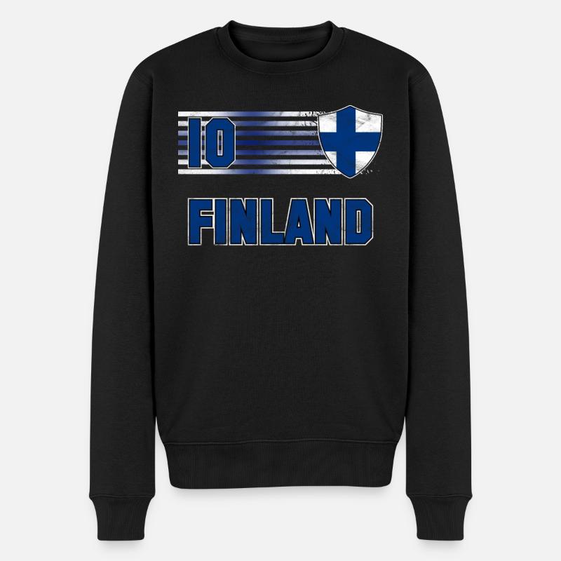 Finnland - Männer Premium Bio Pullover - Schwarz