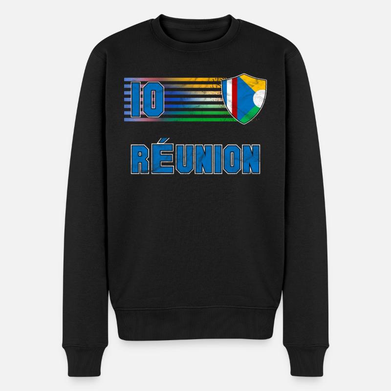 Réunion - Männer Premium Bio Pullover - Schwarz