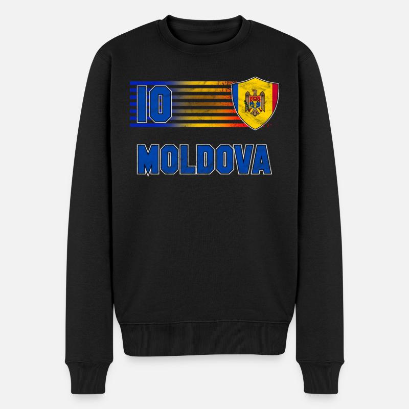 Moldawien - Männer Premium Bio Pullover - Schwarz