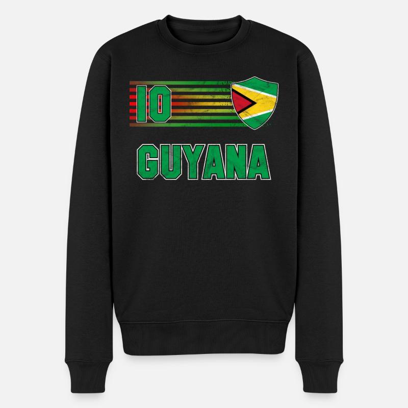 Guyana - Männer Premium Bio Pullover - Schwarz