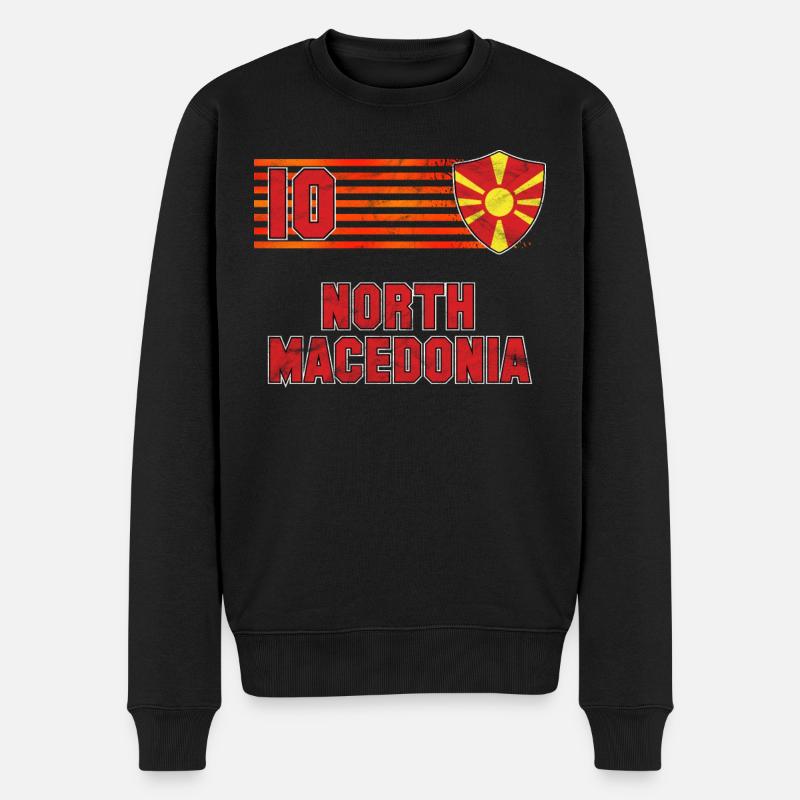 Nordmazedonien - Männer Premium Bio Pullover - Schwarz