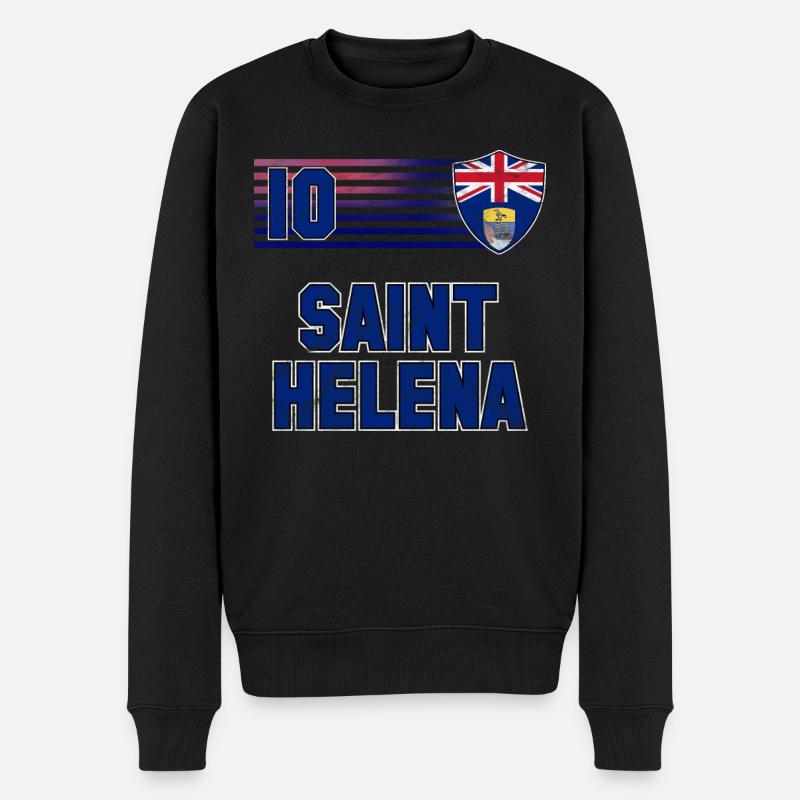 St. Helena - Männer Premium Bio Pullover - Schwarz