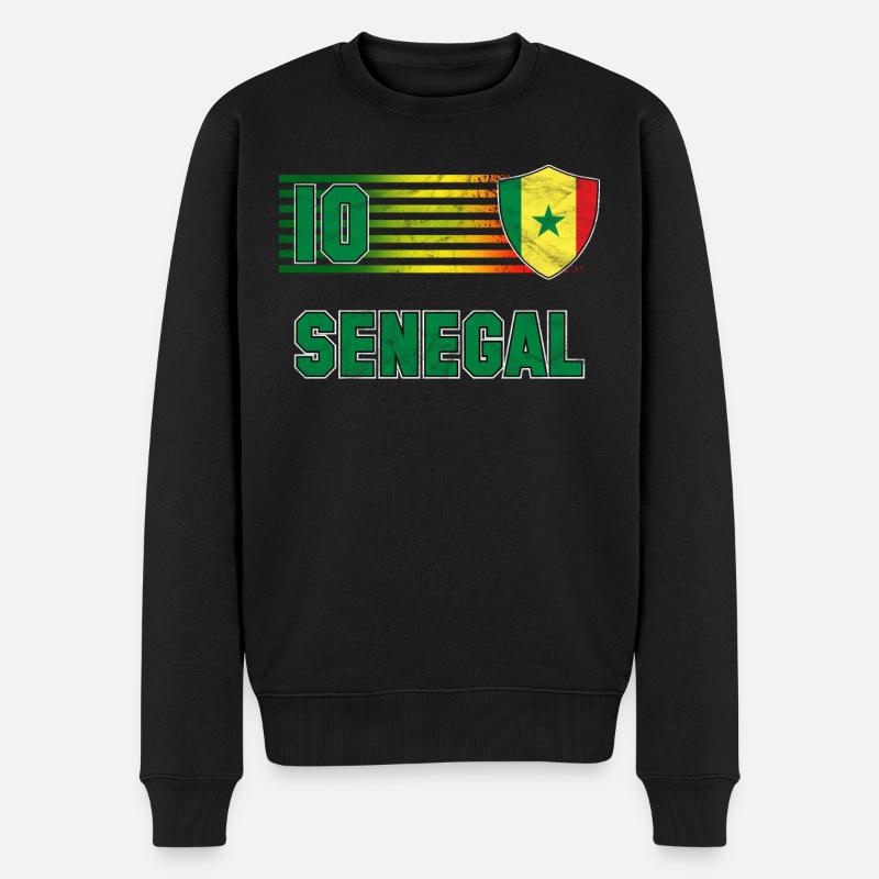 Senegal - Männer Premium Bio Pullover - Schwarz