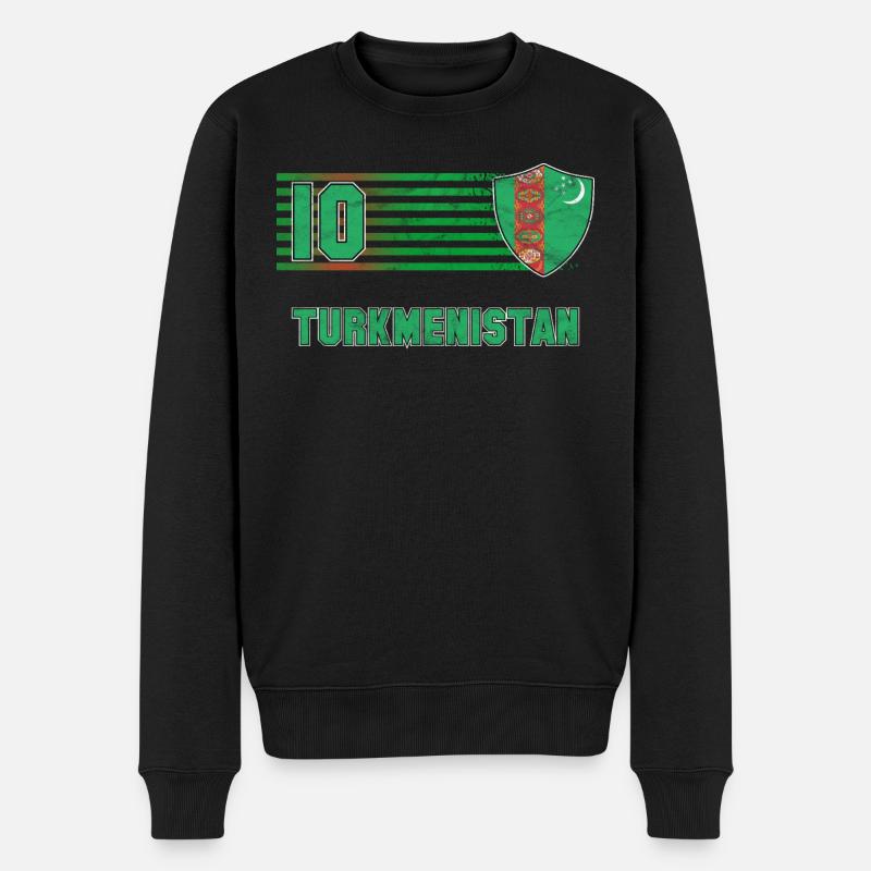 Turkmenistan - Männer Premium Bio Pullover - Schwarz